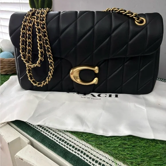 Coach Tabby 33 Quilted Nappa Leather Black With Gold Hardware Shoulder Bag - Picture 2 of 13